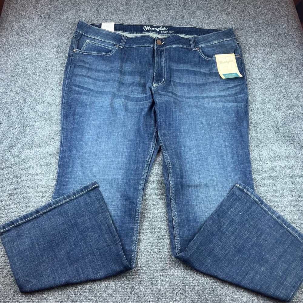 Wrangler Premium Denim Bootcut Jeans Blue Wash 24W x 32 1009PWZDO